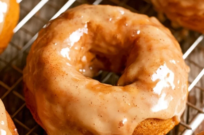 Cozy vegan pumpkin donuts dusted with cinnamon sugar on a plate