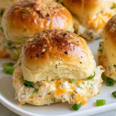 Delicious Crack Chicken Sliders served on a platter