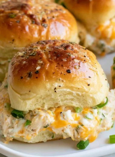 Delicious Crack Chicken Sliders served on a platter