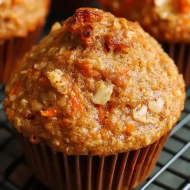 Healthy carrot oatmeal muffins in a bowl for breakfast