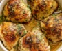 Juicy, crispy Oven Baked Chicken Thighs with a honey mustard garlic glaze, 5,000+ rave reviews say this one’s a keeper. … | Chicken thighs with skin in oven, Oven baked skin on thighs, Thighs in oven recipes.