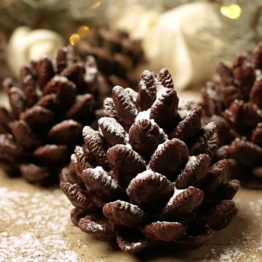 Delicious Vegan Pine Cone Truffles, made with rich plant-based ingredients.